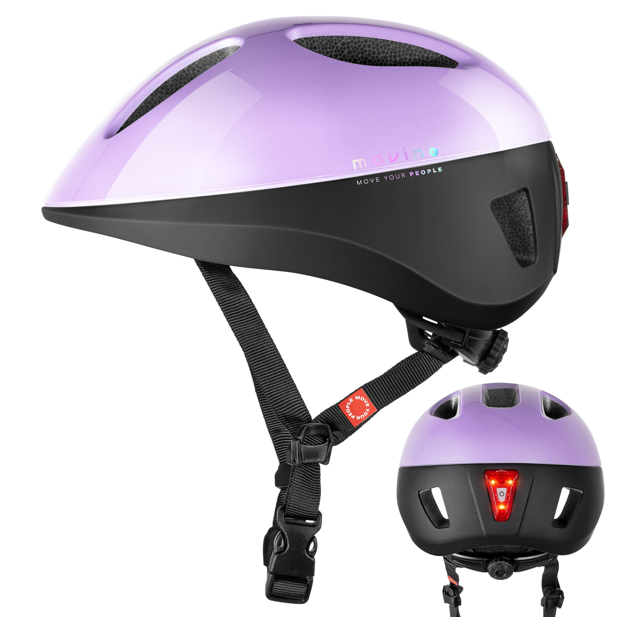 Movino Allroundhelm Leichter Helm ECLIPSE In-Mold LED Fahrrad Inliner Scooter