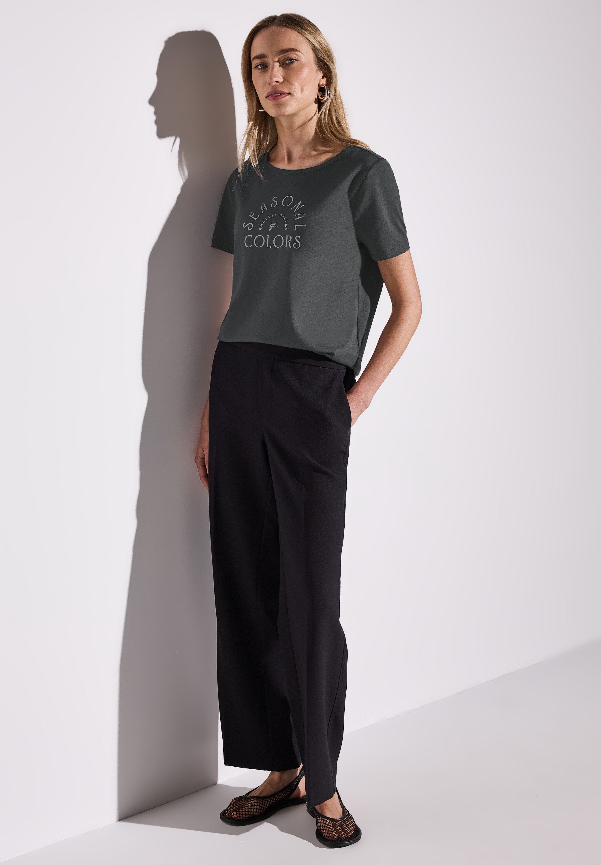 STREET ONE T-Shirt mit Rundhalsausschnitt