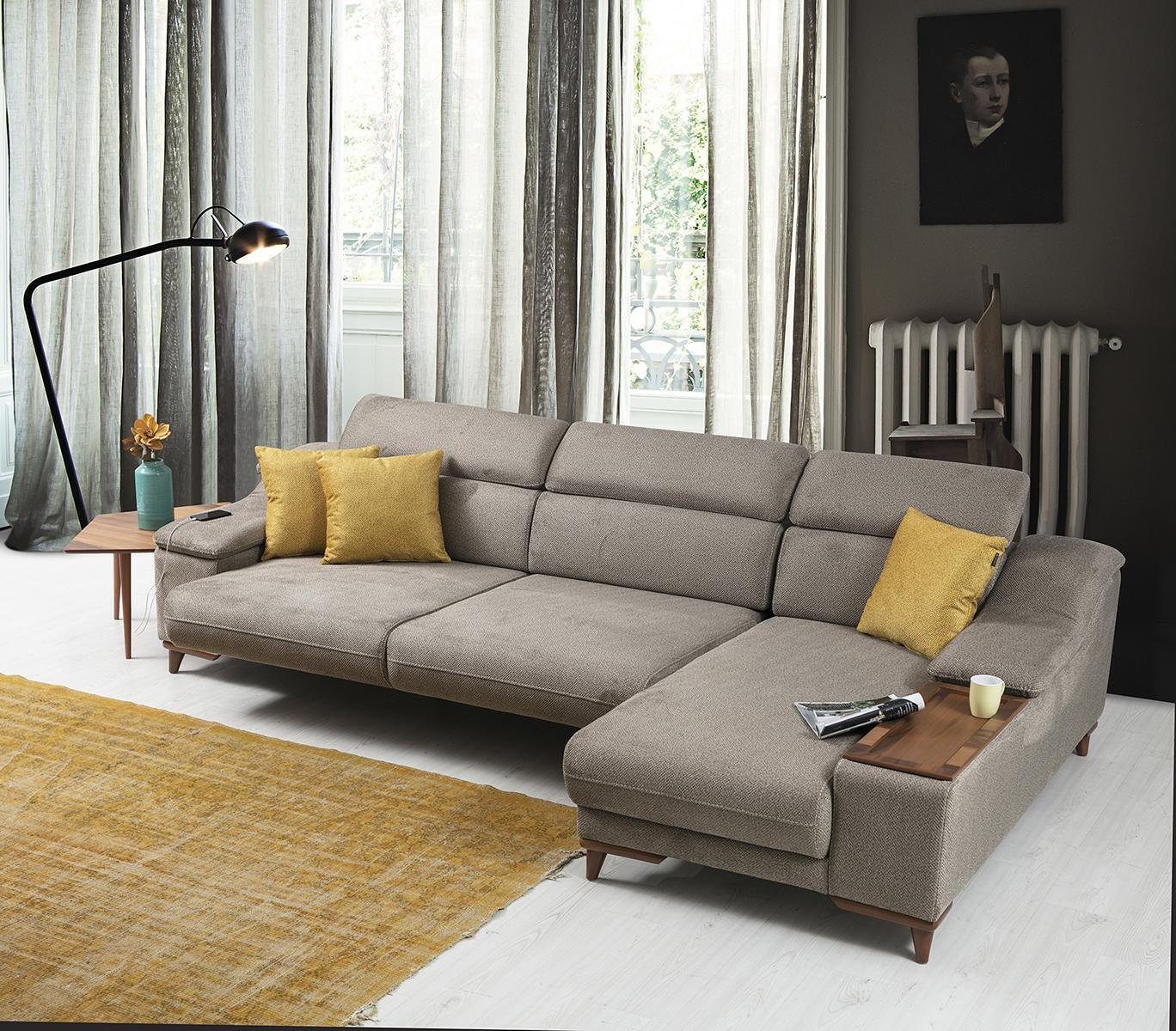 JVmoebel Ecksofa Sofa Couch Ecksofa L-form Polster Modern Wohnzimmer, 3 Teile, Made in Europa