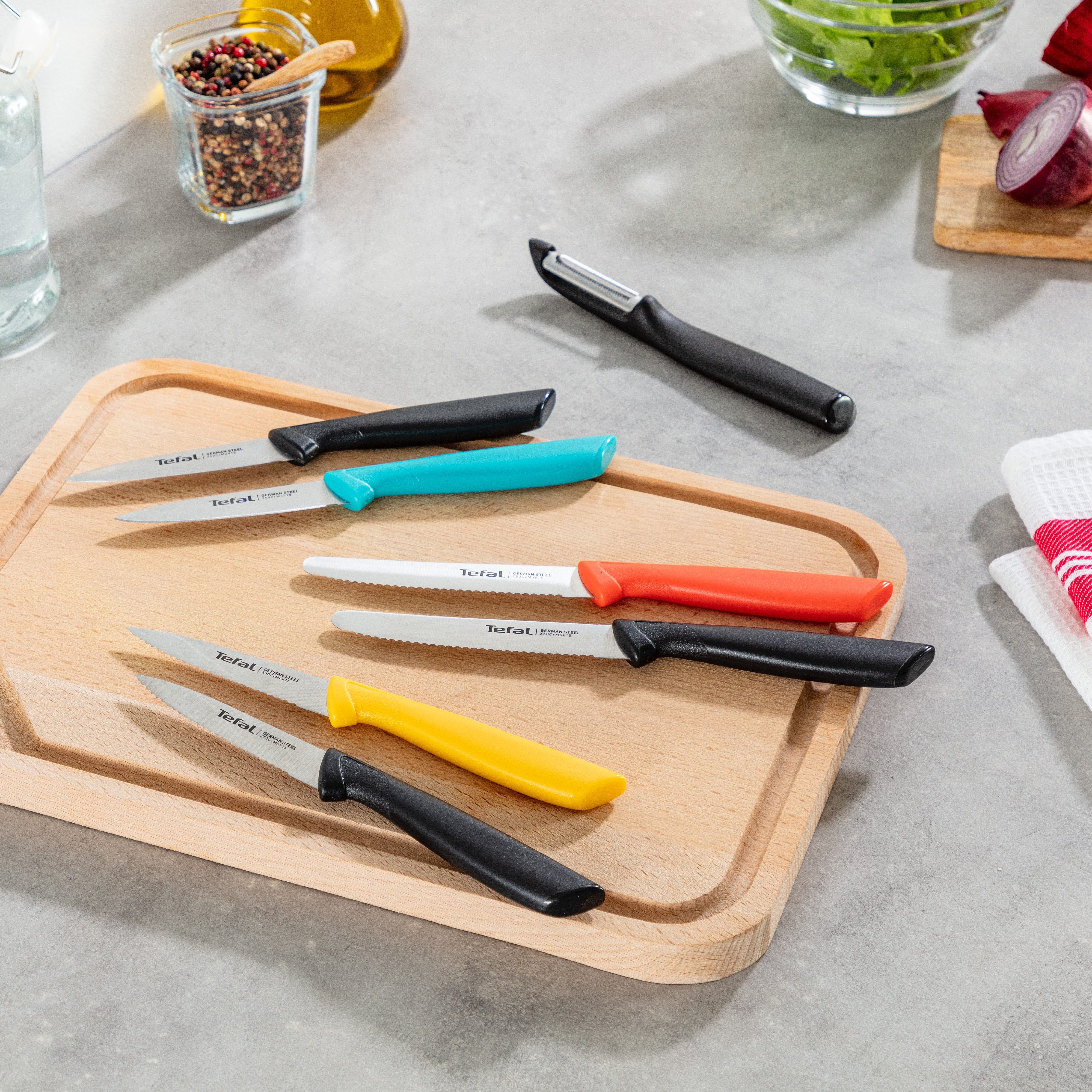 Tefal Sparschäler Colorfood, (1-tlg), 17 cm, beidseitig gezahnte Klinge, für Rechts- und Linkshänder – Bild 3 von 5