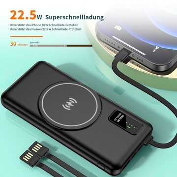 JOEAIS Wireless PowerBank 10000mAh Externe HandyAkkus Batterie USB Type C Powerbank, 22.5W Ladegerät Kompatibel