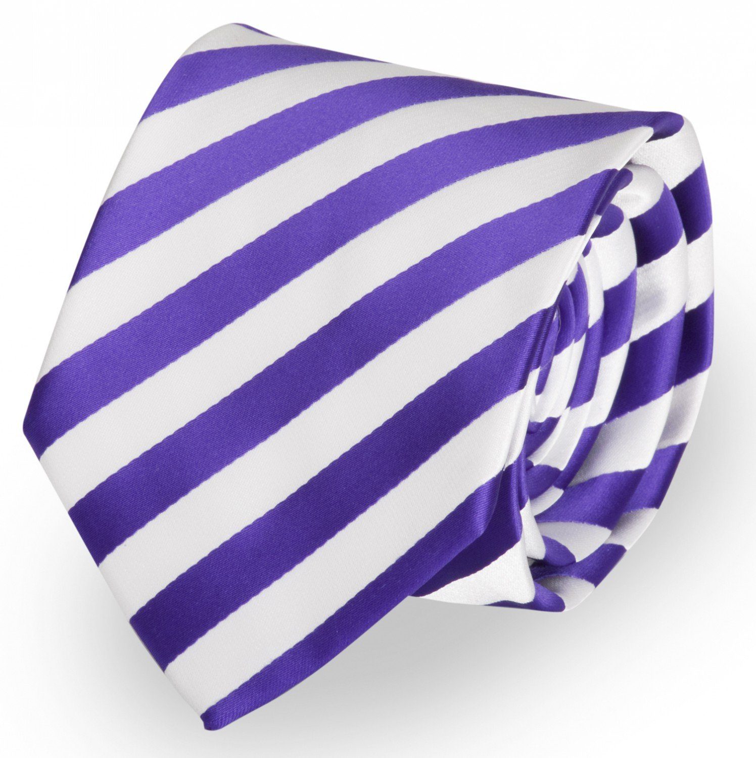 (8cm), Breit - verschiedene 8cm Gestreift) Fabio Farini klassische Streifen Krawatte Schlips in (ohne Weiß/Violett Box, Krawatten Herren