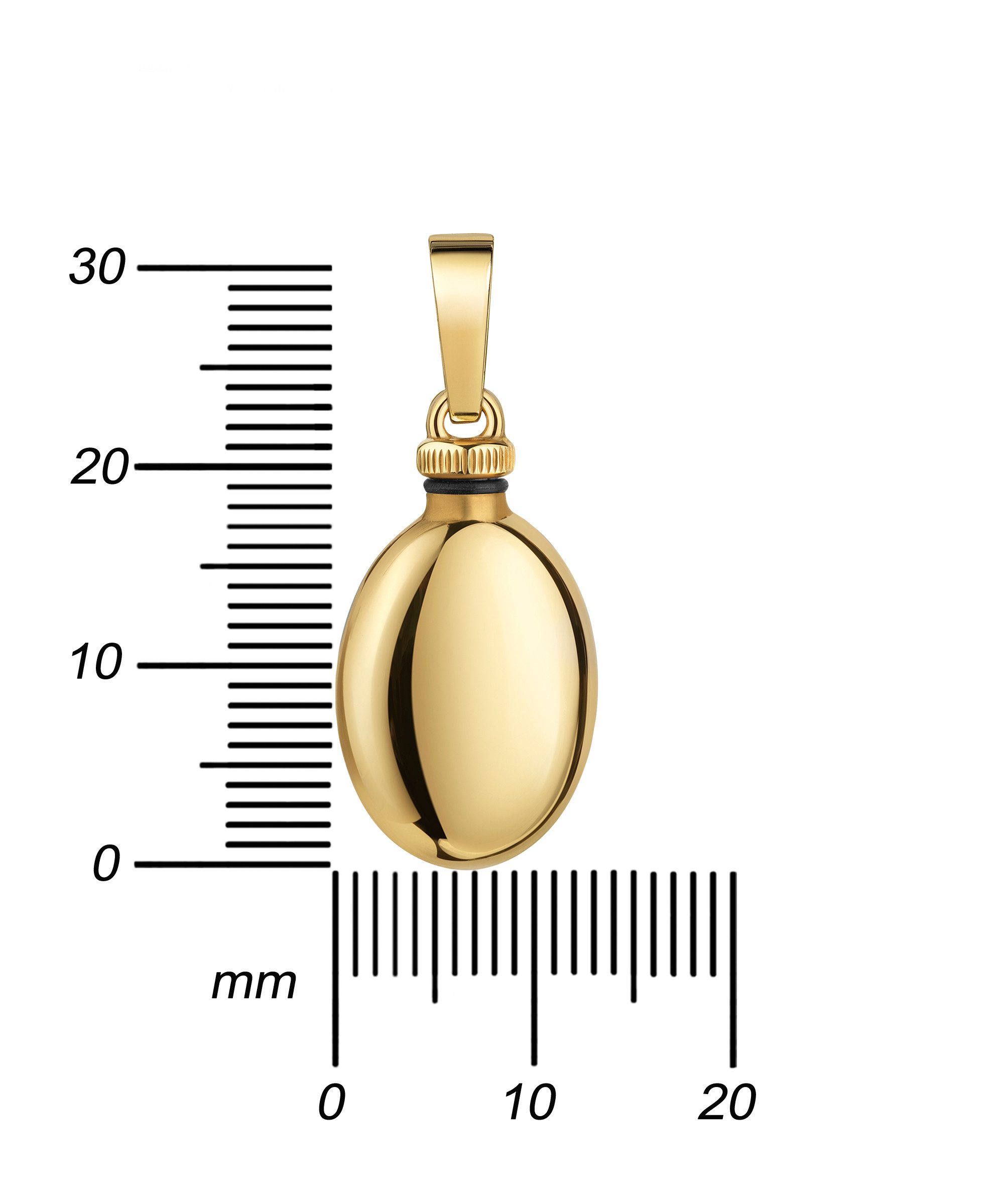 JEVELION Kette mit Anhänger 585 Gold kleiner Ascheschmuck für Asche, kleine Andenken zum Befüllen (Aschekette, für Damen und Mädchen), Urnenanhänger mit Kette vergoldet - Länge wählbar 36 - 70 cm
