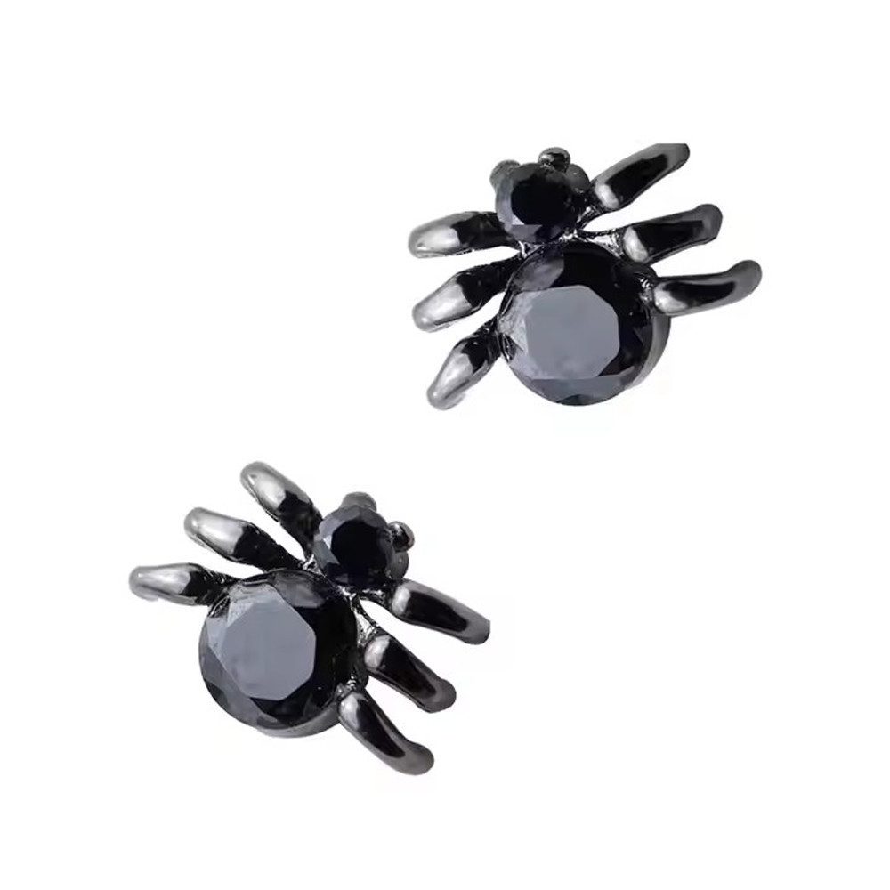 Runde Perlé Paar Ohrstecker kleine schwarze Zirkonia Spinne Ohrstecker, 925 Sterling Silber, Insekt Ohrstecker (inkl. Geschenkverpackung)