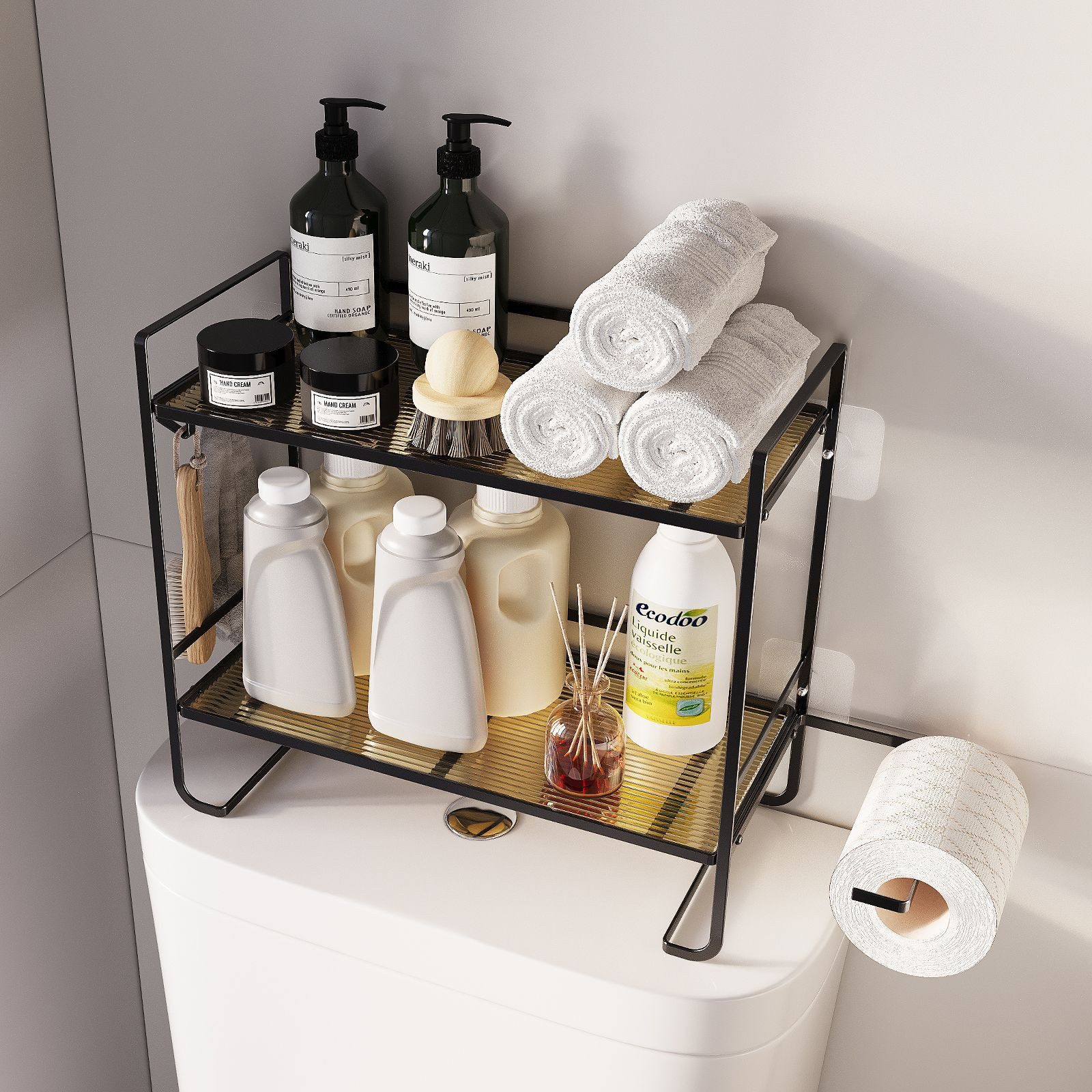 GarveeMore Badregal Neu Über der Toilette Lagerung Regal, 2-Tier Bad Lageru günstig online kaufen