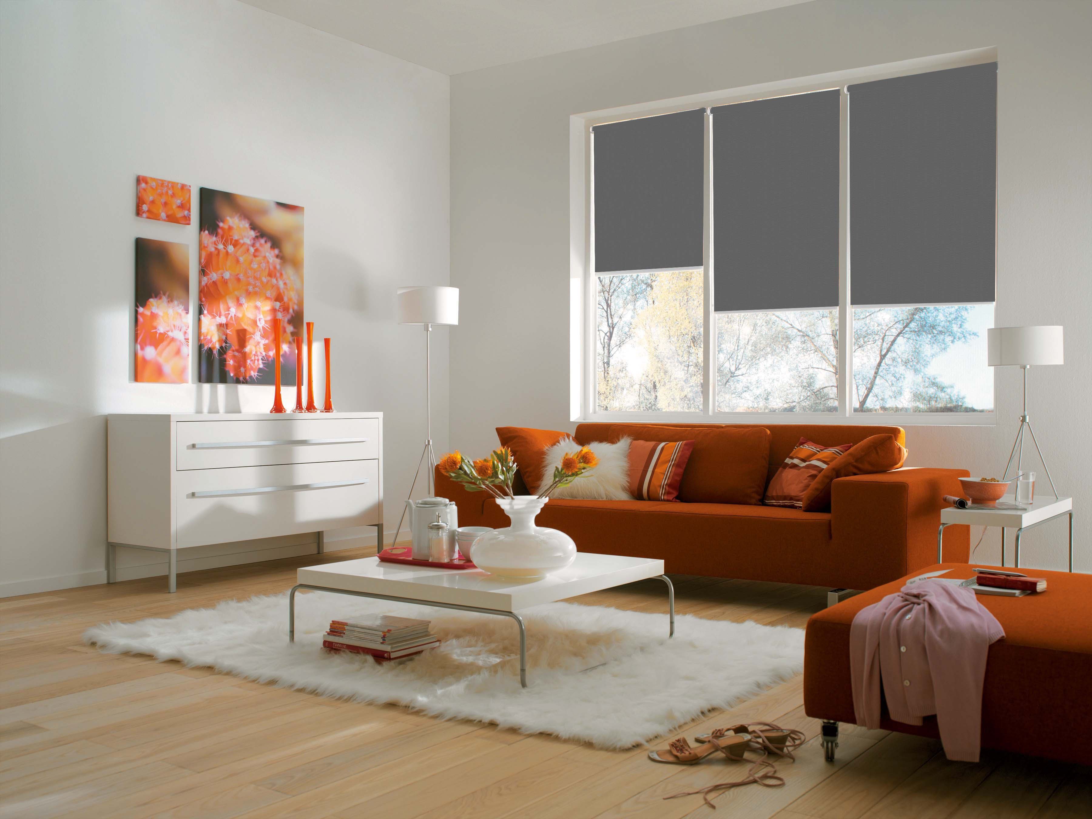 Elektrisches Rollo Akkurollo Structure, sunlines, blickdicht, ohne Bohren, verschraubt, appgesteuert via Bluetooth, weißer Fallstab