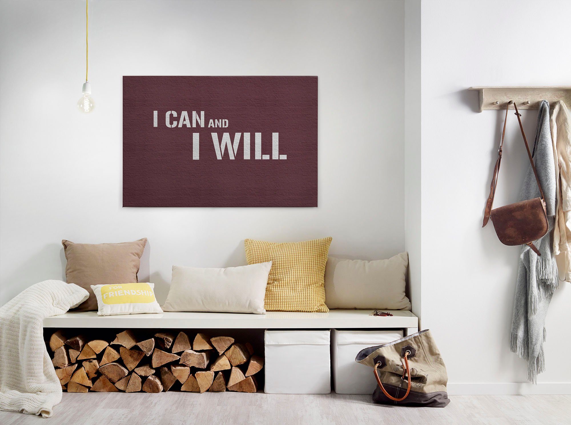 A.S. Création Leinwandbild message 3, Kinder, Kunst, Sprüche (1 St), Keilrahmen Bild Steinoptik Schriftzug Leinwand-Bild Wohnzimmer modern