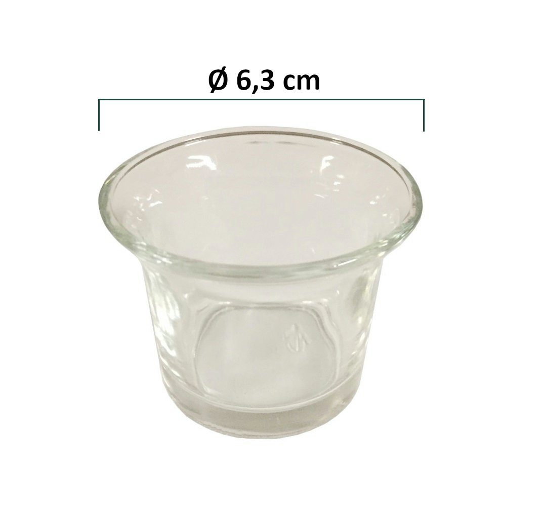 Provance Teelichthalter 12 - 24x Teelichtglas geschwungener Rand Ø 6,3 cm (12 St)