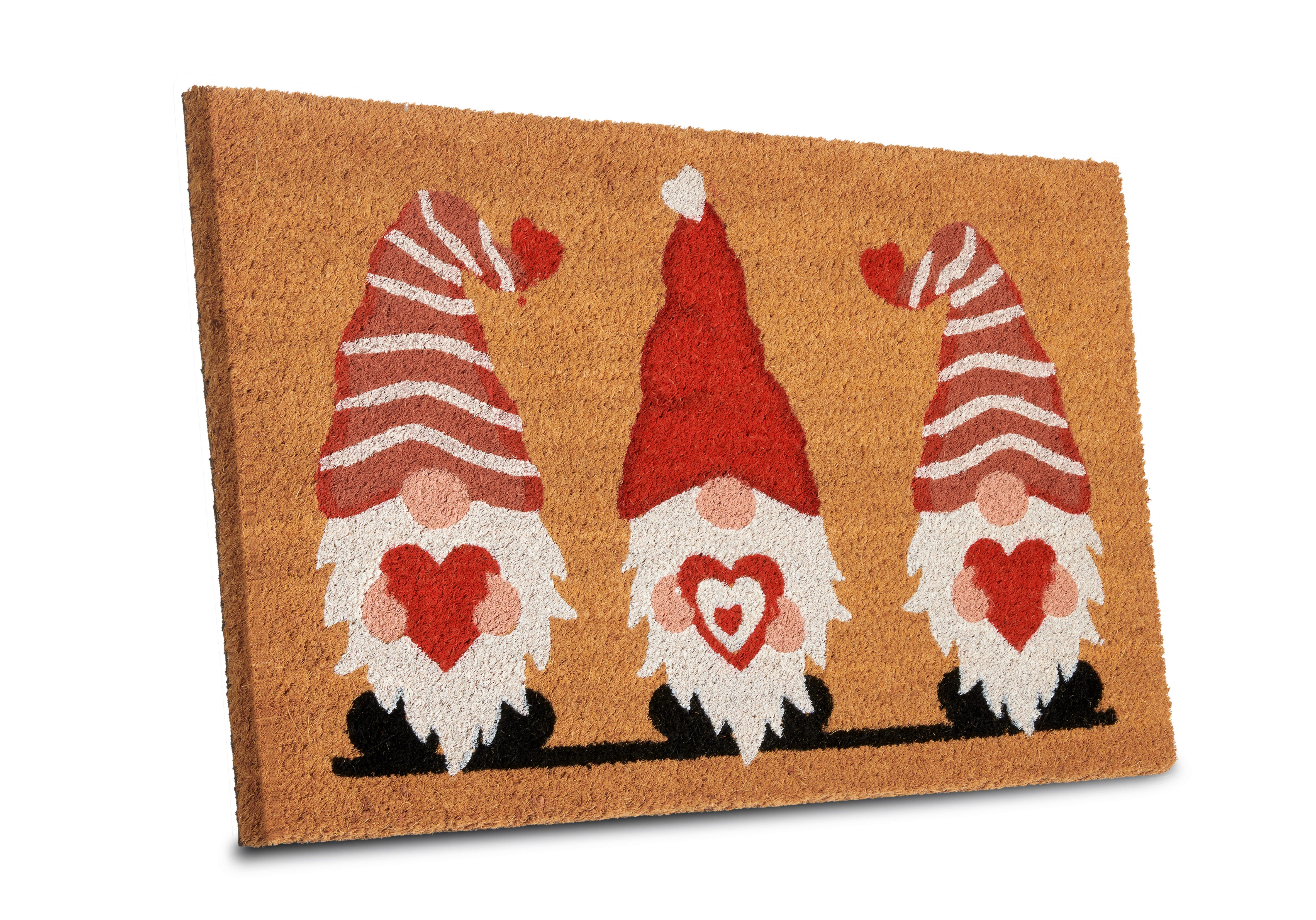 HANSE Home Fußmatte Kokos Gnome Heart, Türmatte, rechteckig, Höhe: 15 mm, Schmutzfangmatte, Rutschfest, Outdoor, Weihnachten, Kokosmatte, Zwerg – Bild 3 von 5