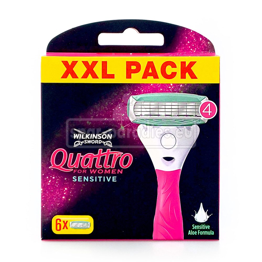 Rasierklingen Wilkinson Quattro for Women Sensitive Rasierklingen, 6er Pack