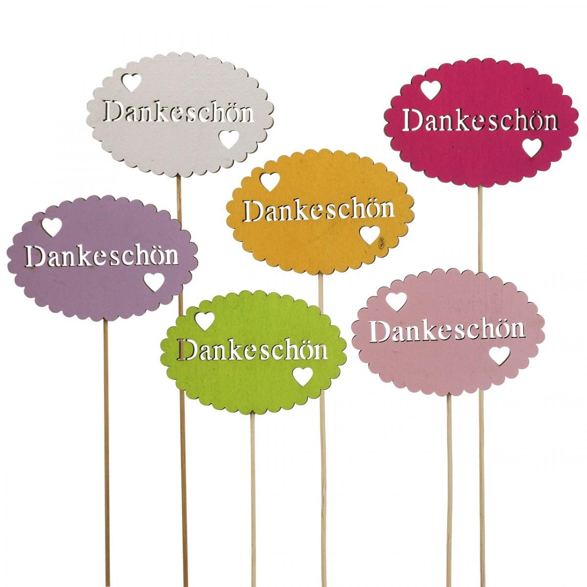 Florists Products Gartenstecker Blumenstecker Dankeschön Schriftzug für Sträuße und, 18 Stück