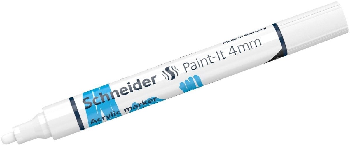 SCHNEIDER Permanentmarker Acrylmarker Paint-It 320 4mm weiß (5 Stück)