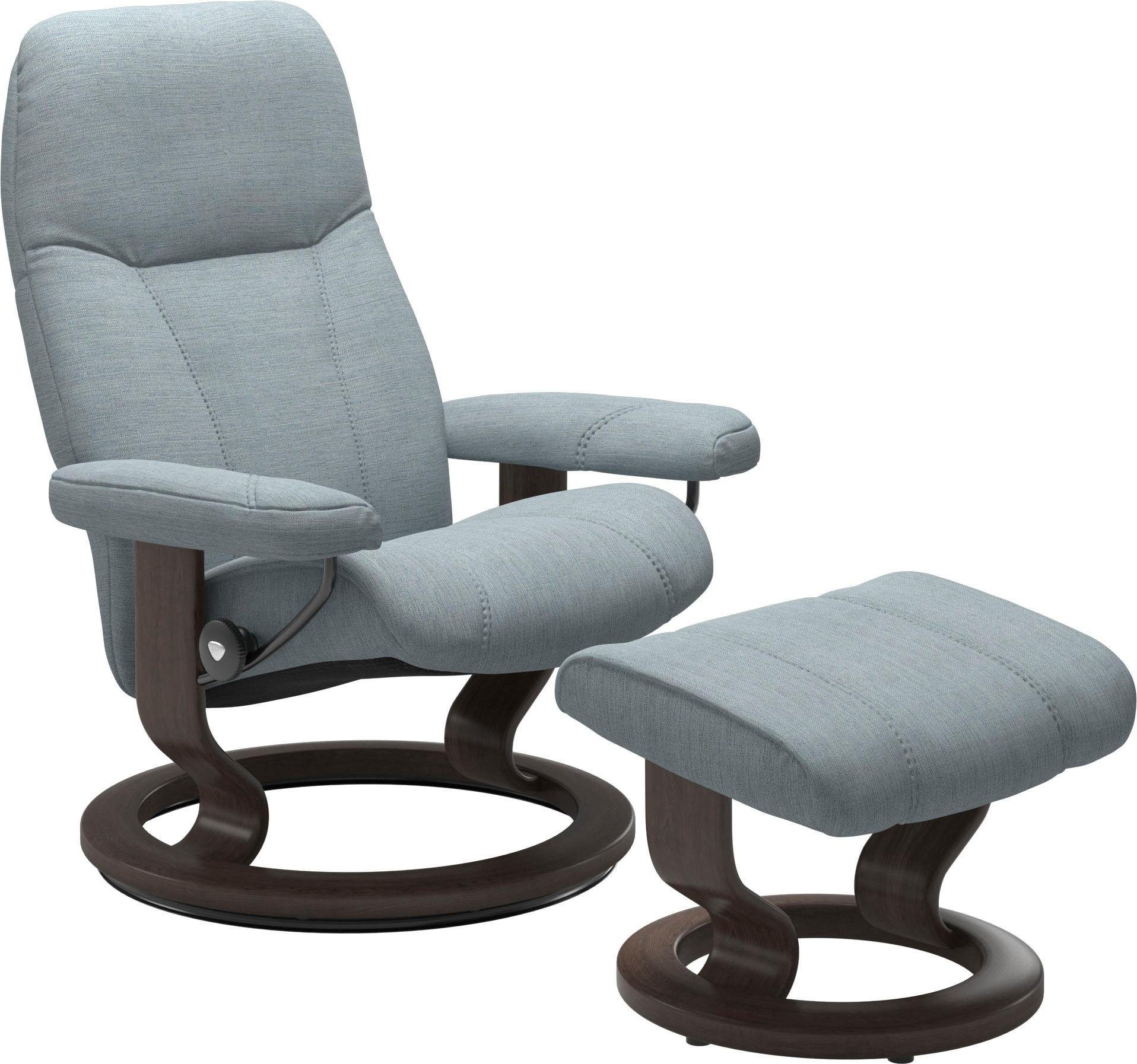 Stressless® Relaxsessel Consul (Set, Relaxsessel mit Hocker), mit Hocker, mit Classic Base, Größe S, Gestell Wenge