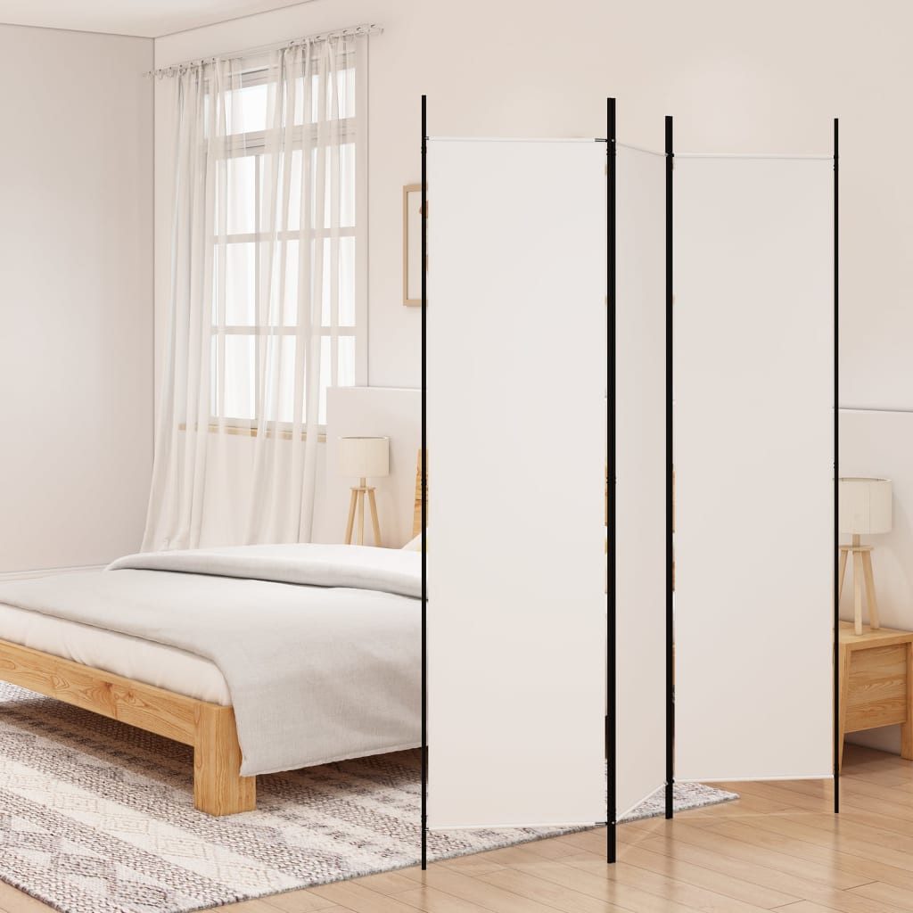 furnicato Raumteiler 3-tlg. Paravent Weiß 150x200 günstig online kaufen