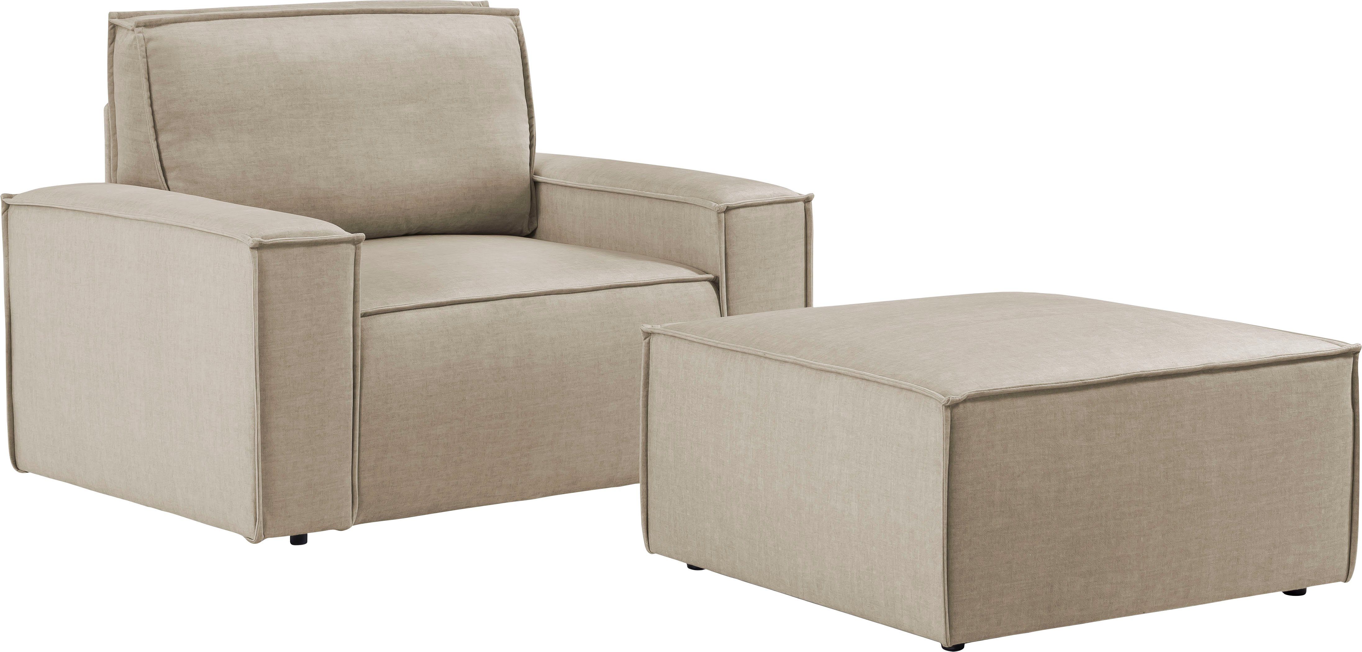Home affaire Sessel SHERWOOD, Loveseat und Hocker im Set, passend zur Polster-Serie SHERWOOD