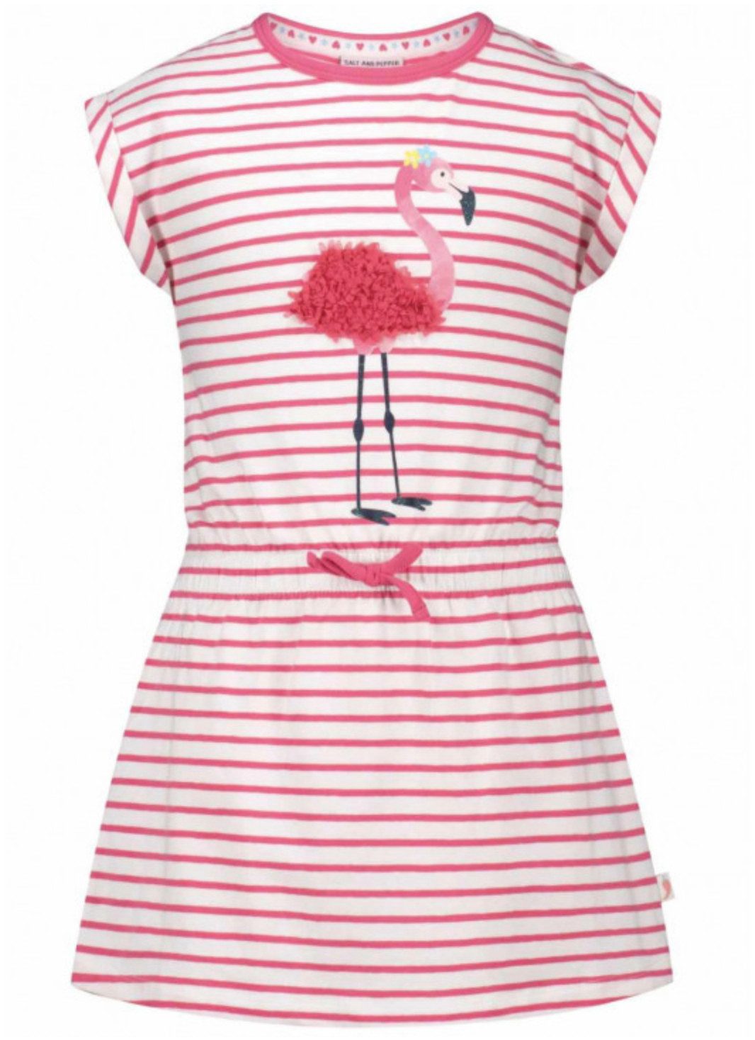 SALT AND PEPPER Jerseykleid Mädchen Kleid mit Streifen und Flamingo-Motiv