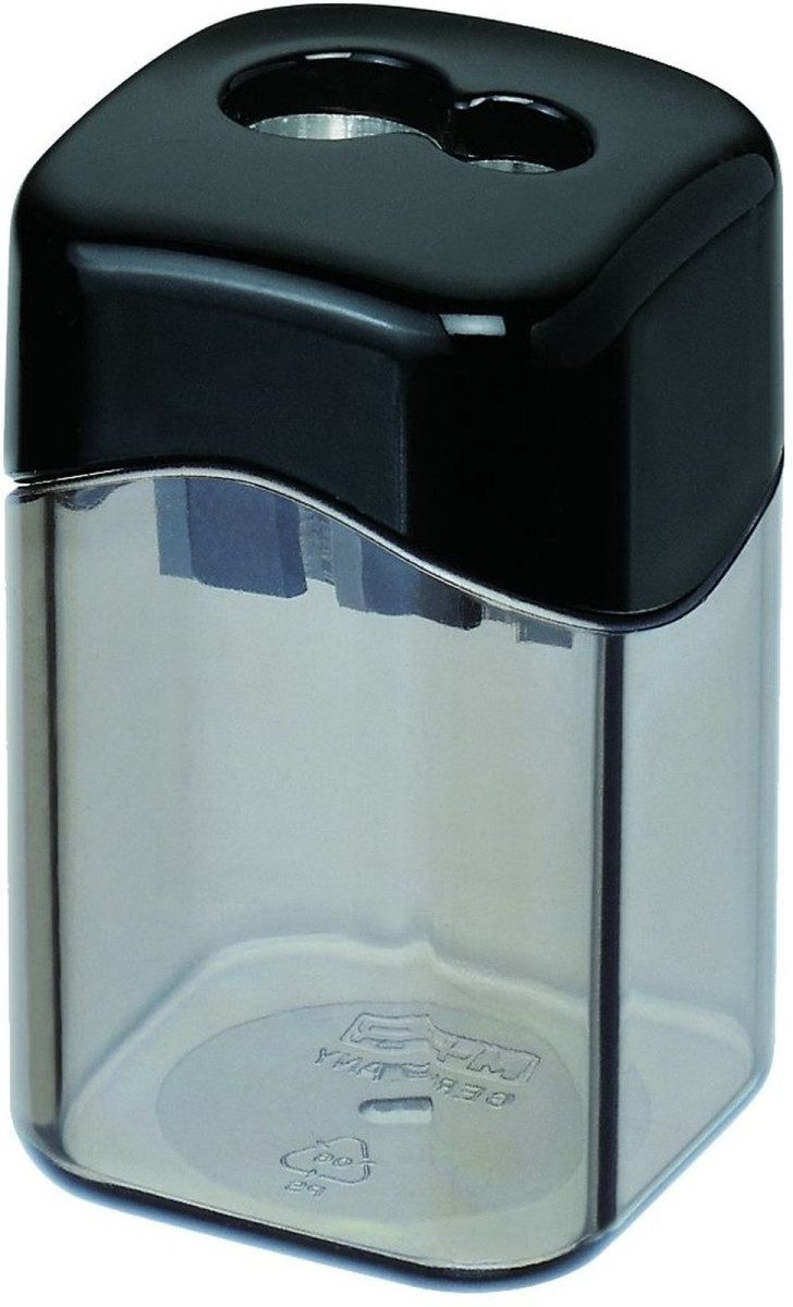 Anspitzer Dosenspitzer doppelt eckig Magnesium schwarz/rauch (10 Stück)