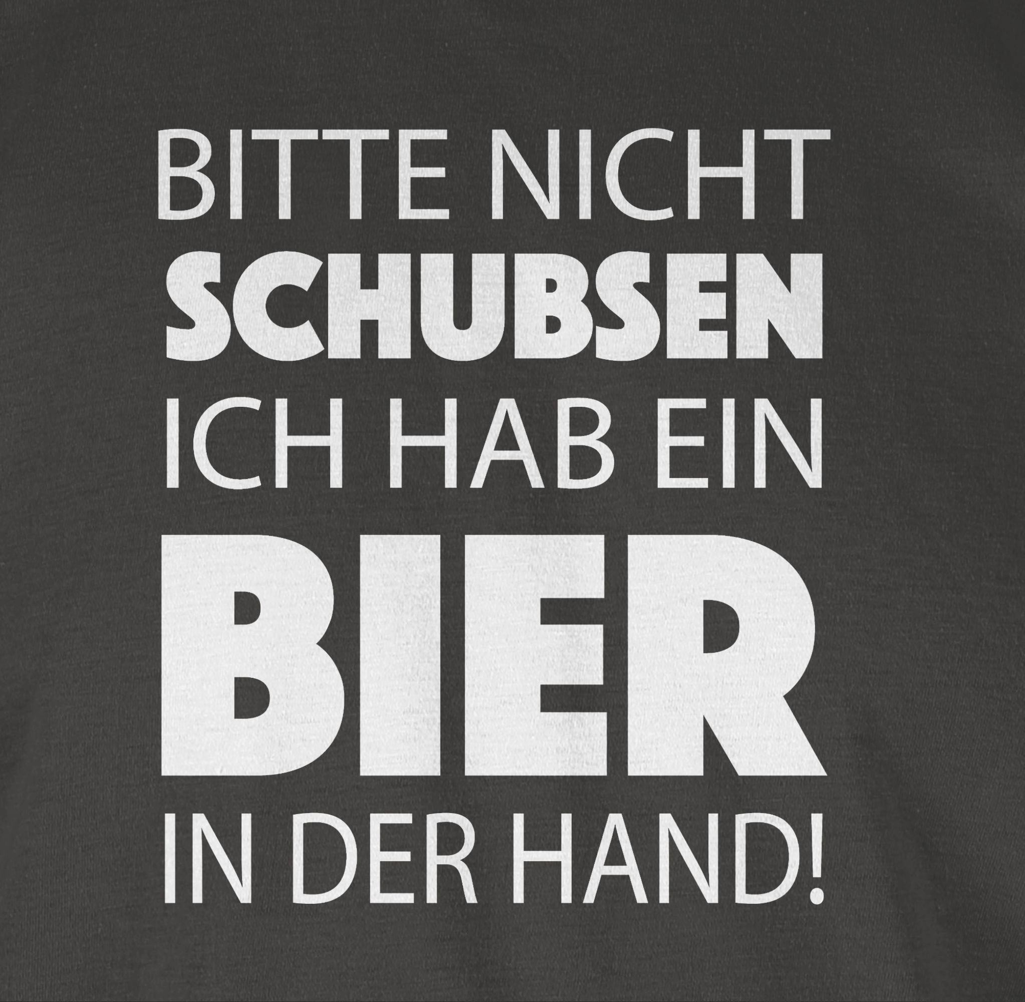 Shirtracer nicht Statement weiß hab ein Bier mit schubsen Sprüche der Hand! ich Spruch Bitte Dunkelgrau in 2 T-Shirt