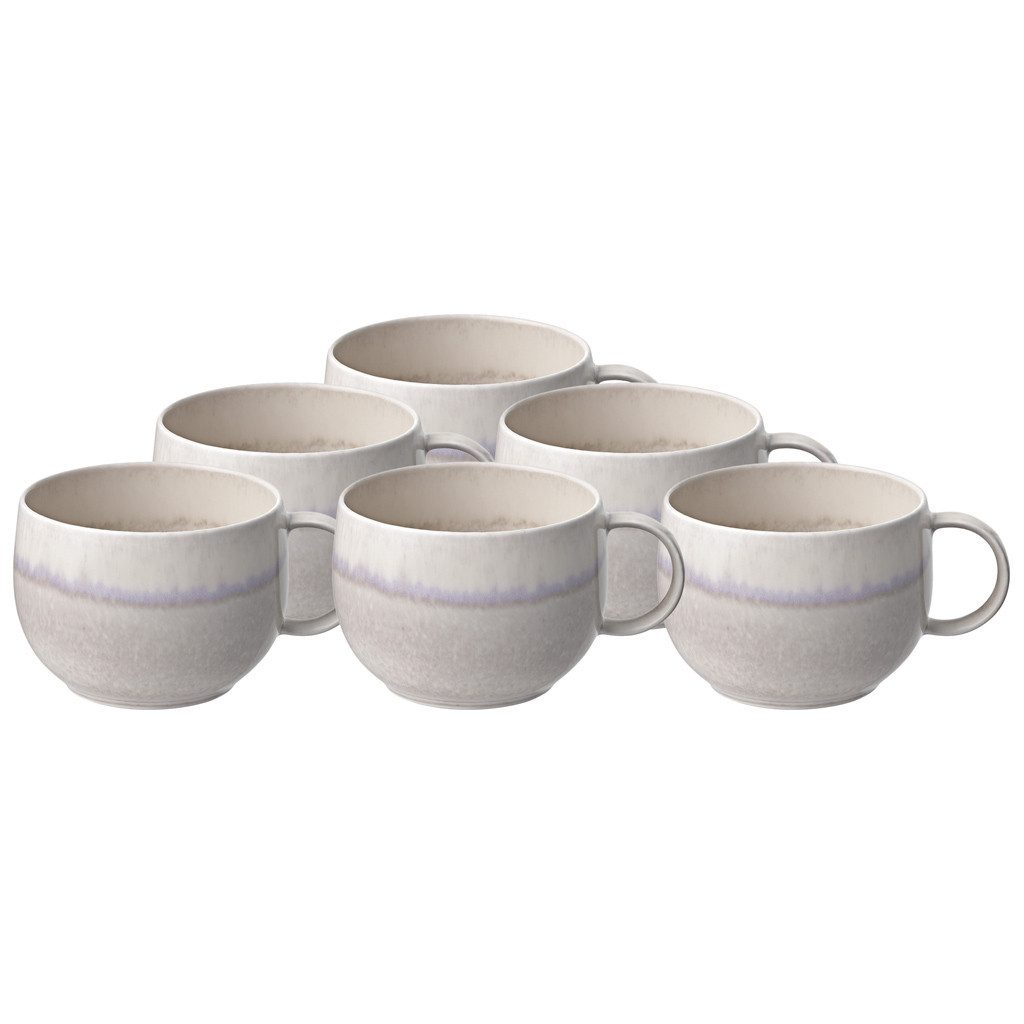like. by Villeroy & Boch Tasse Perlemor Sand Kaffeetasse, 190 ml, 6 Stück, beige, 6-tlg., Porzellan, Premium Porcelain, mikrow.- & spülm.sicher, Made in Germany