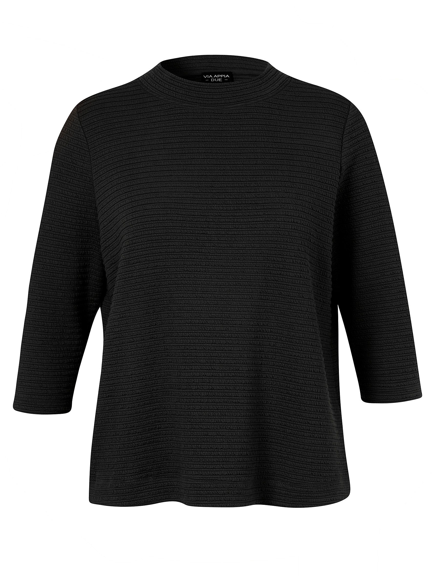 VIA APPIA Blusentop T-Shirt Stehkragen 3/4 Arm