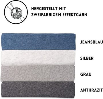 Spannbettlaken Meliertes Spannbettlaken, Hometex Premium Textiles, Gummizug: Rundumgummizug, zweifarbigem Effektgarn 160 g/m²