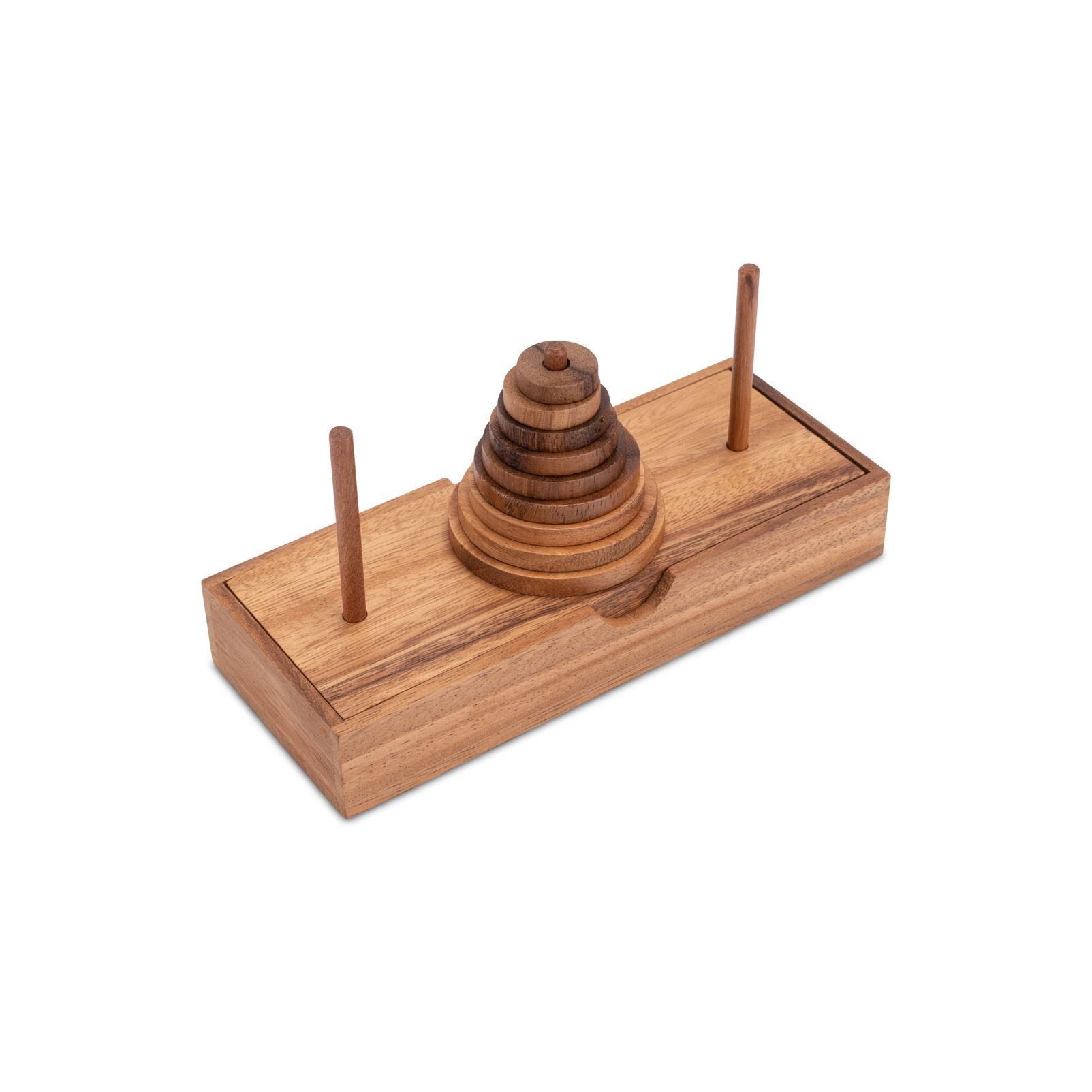 LOGOPLAY Spiel Pagoda, Gesellschaftsspiel, Pagoda Der Turm von Hanoi aus edlem Holz meditatives Denkspiel für