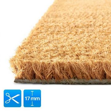 Fußmatte Kokosmatte Natur Zuschnitt, Floordirekt, rechteckig, Höhe: 17 mm
