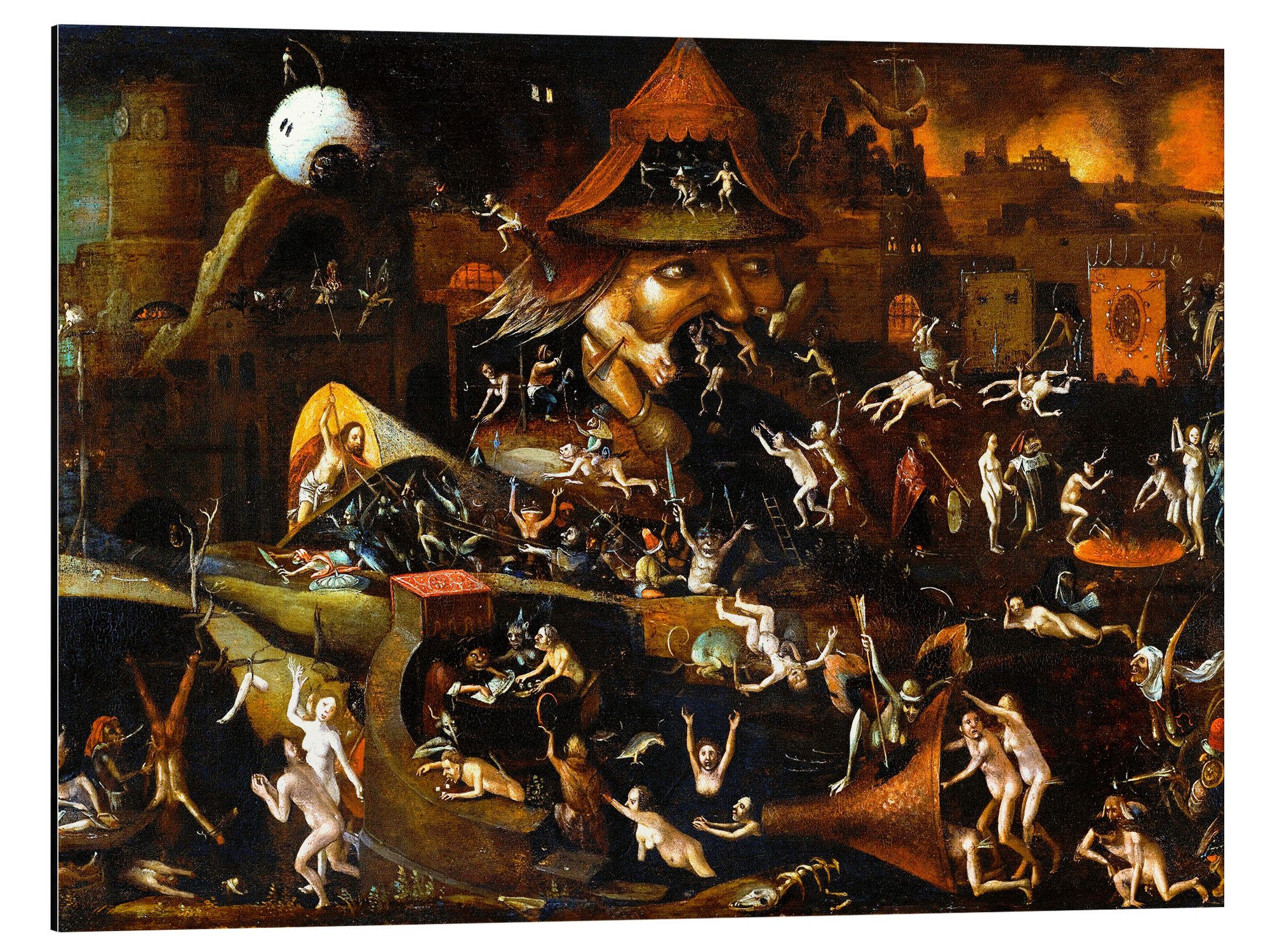 Posterlounge Alu-Dibond-Druck Hieronymus Bosch, Die Qualen der Hölle, Malerei