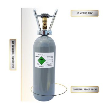 ich-zapfe Druckminderer CO2 Flasche, Kohlensäure Flasche, Kohlendioxid Gasflasche - 2,0 kg