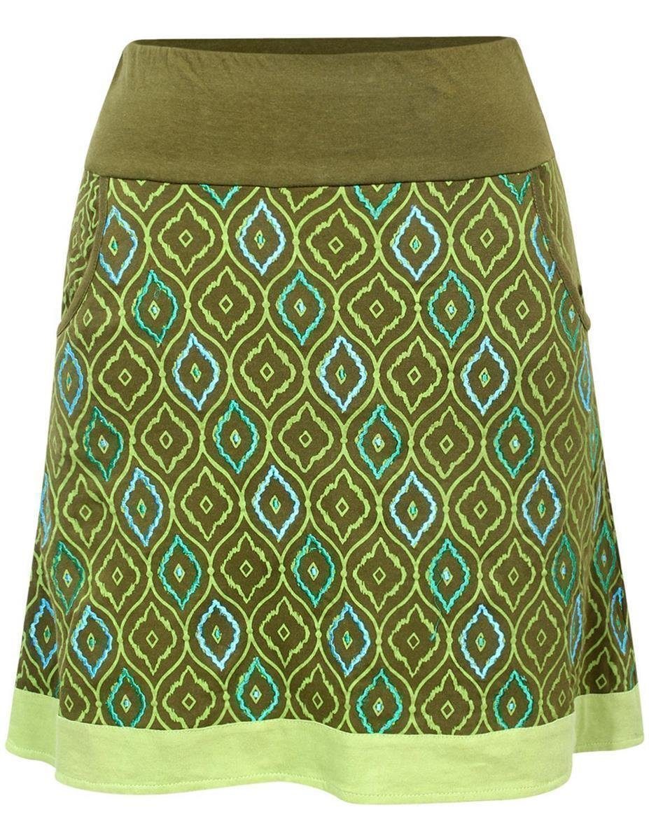 Vishes A-Linien-Rock Rock 70er 80er Jahre Retro Muster Druck Taschen Boho, Elfen, Hippie Style