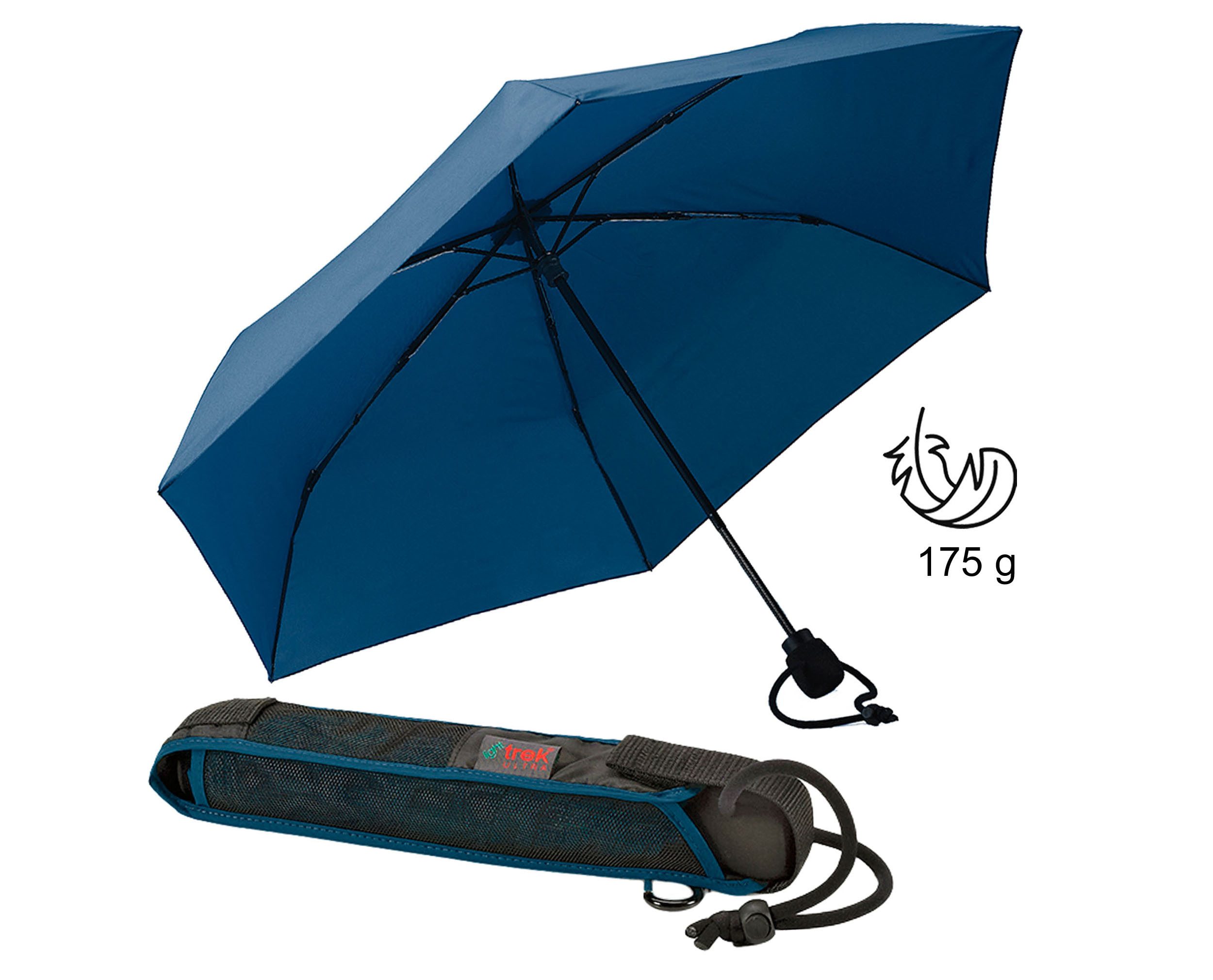 EuroSCHIRM® Taschenregenschirm light trek® ultra, marine, besonders leicht, kompakte Größe