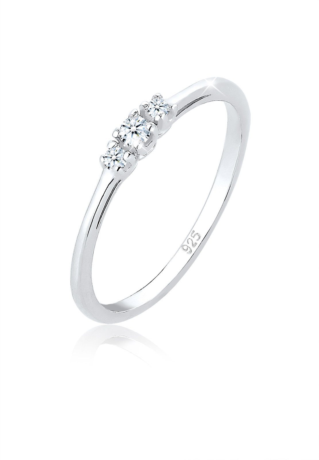 Verlobungsring DIAMONDS Elli 925 Silber ct) Zart (0.06 Diamant Verlobungsring