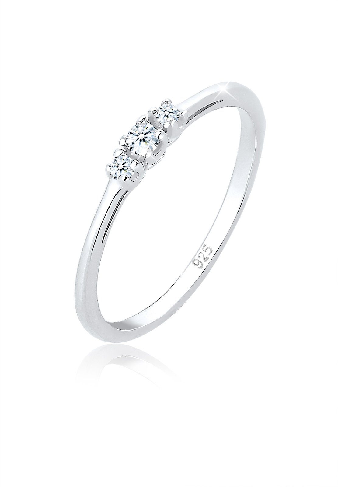 Verlobungsring Verlobung Diamant Weiß (0.06 ct) 925 Sterling Silber