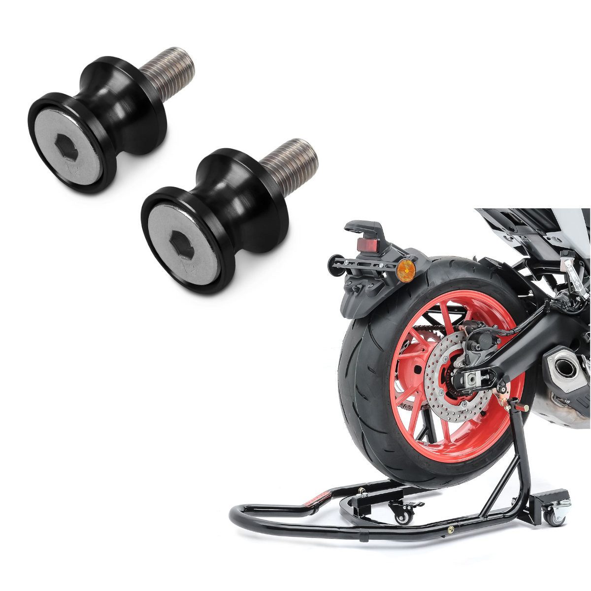 ConStands Motorradheber Set Rangierhilfe + Prismabuchsen-Racingadapter S2
