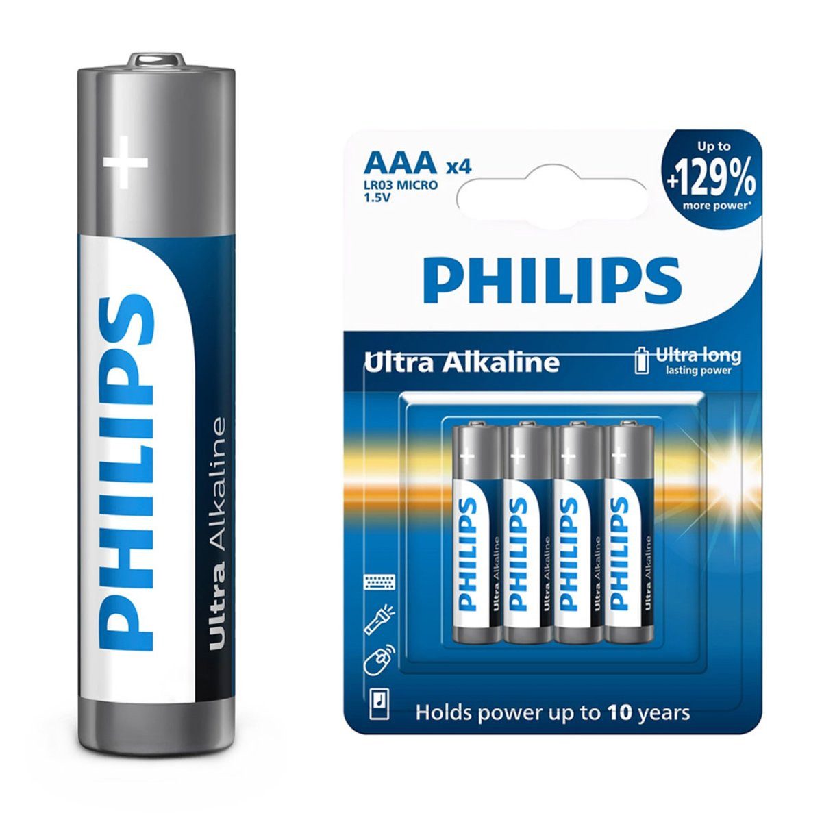 Philips Philips Battery Ultra Alkaline AAA LR03 LR3 AAA LR03 4St 4St Verlängerungskabel