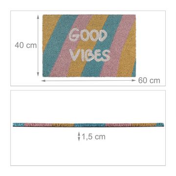 Fußmatte Fußmatte Kokos "Good Vibes", relaxdays, Höhe: 15 mm
