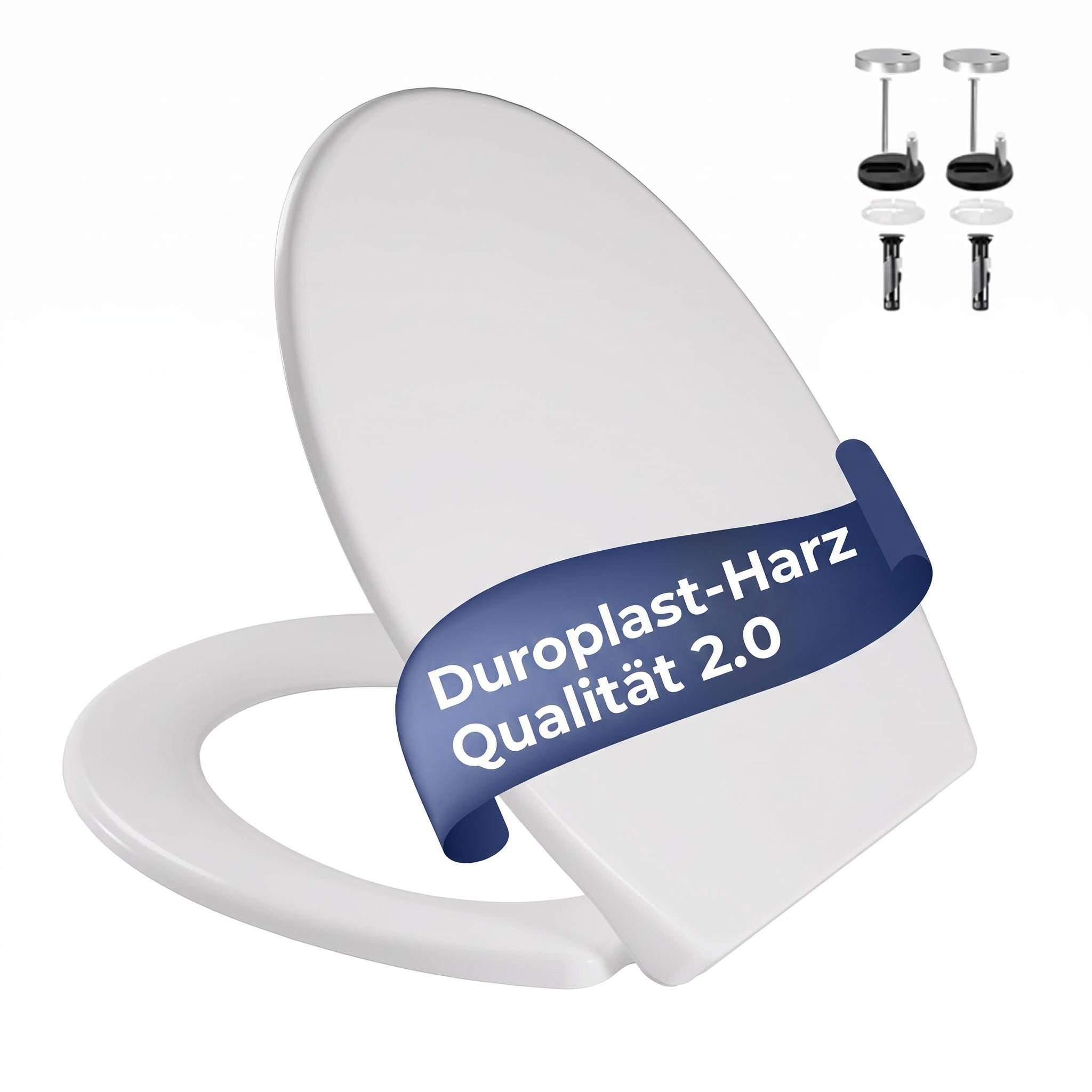 GarveeMore WC-Sitz absenkautomatik, O-Form, mit/ohne Kindersitz, weiß (1-St), zur Reinigung abnehmbar, antibakteriell, kratzfest, 44x37 cm