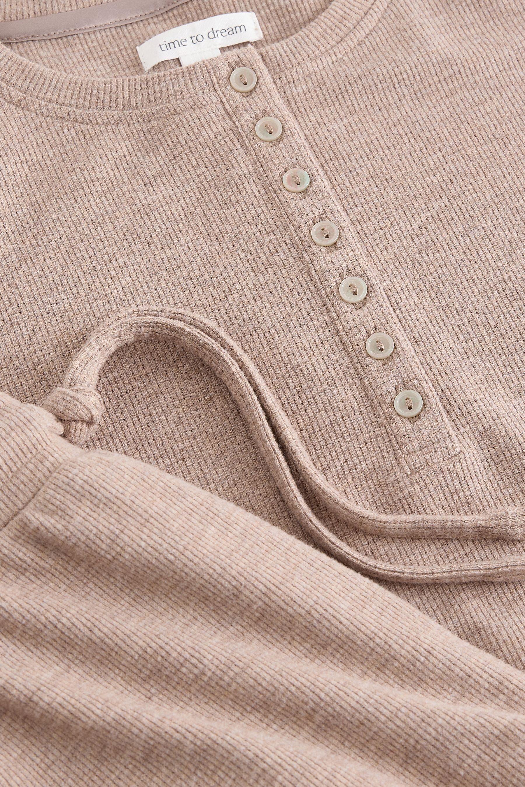 Next Pyjama Henley-Schlafanzug mit Waffelstruktur (2 tlg) – Bild 5 von 5