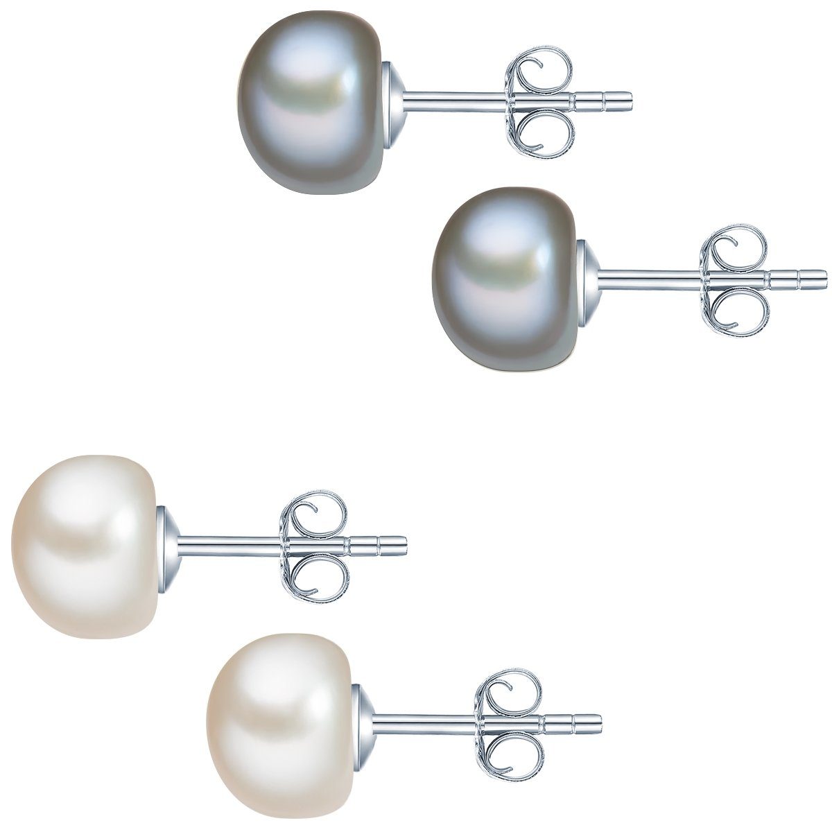 Valero Süßwasser-Zuchtperlen Pearls Paar silber, aus Ohrstecker