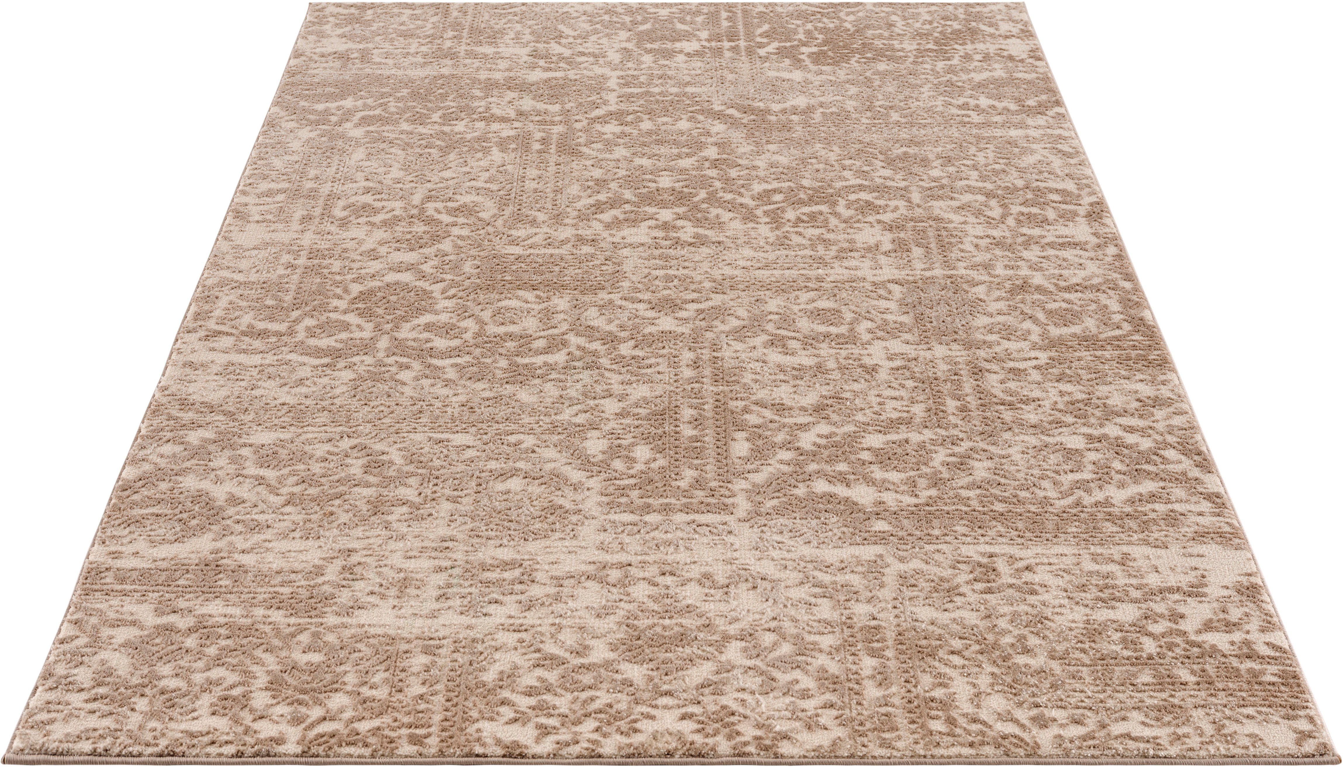Teppich Dilani, Home affaire, rechteckig, Höhe: 12 mm, Vintage, dezenter Glanz, Hoch-Tief-Struktur, Schrumpf Carving-Effekt natur