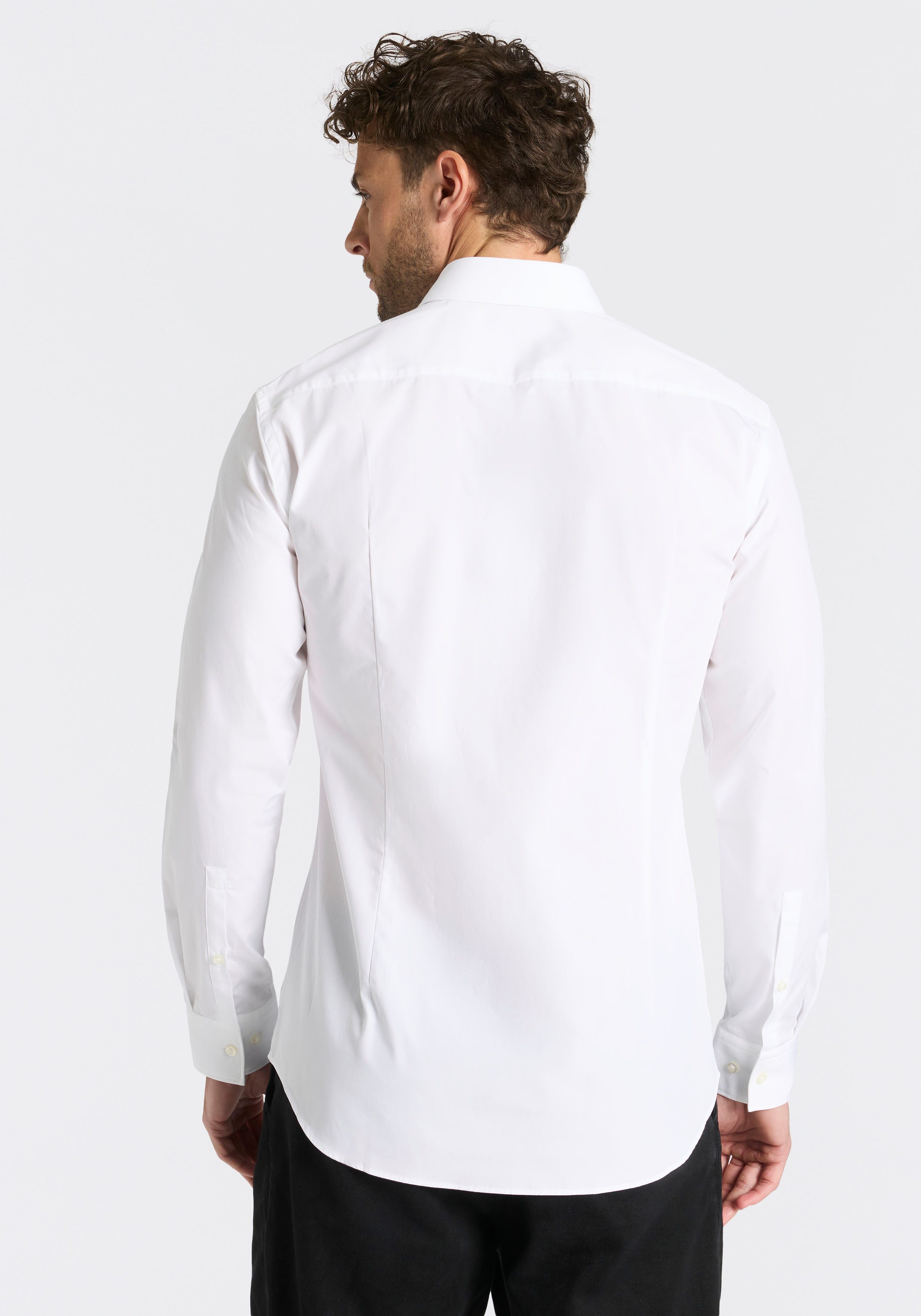 HUGO Langarmhemd Kenno Slim-Fit Hemd aus bügelleichter Baumwoll-Popeline