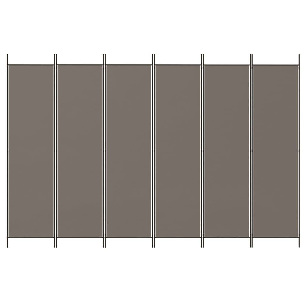 vidaXL Paravent, 6-tlg. Raumteiler Anthrazit 300x200 cm Stoff