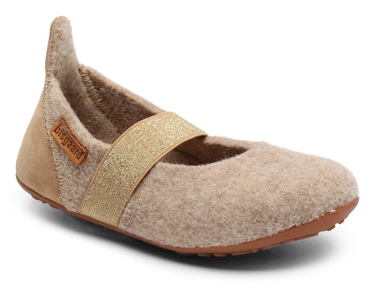 Bisgaard bisgaard ballet wool Hausschuh mit Gummizug nougat goldfarben