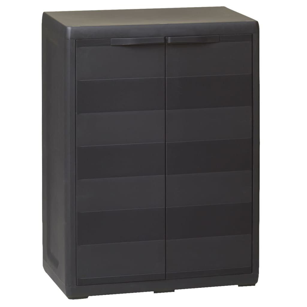 vidaXL Fächerschrank Gartenschrank mit 1 Regal Schwarz (1-St)