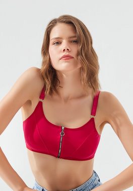 Cottonhill Bralette Baumwoll-Bralette mit verstellbaren Trägern & Reißverschluss für Damen