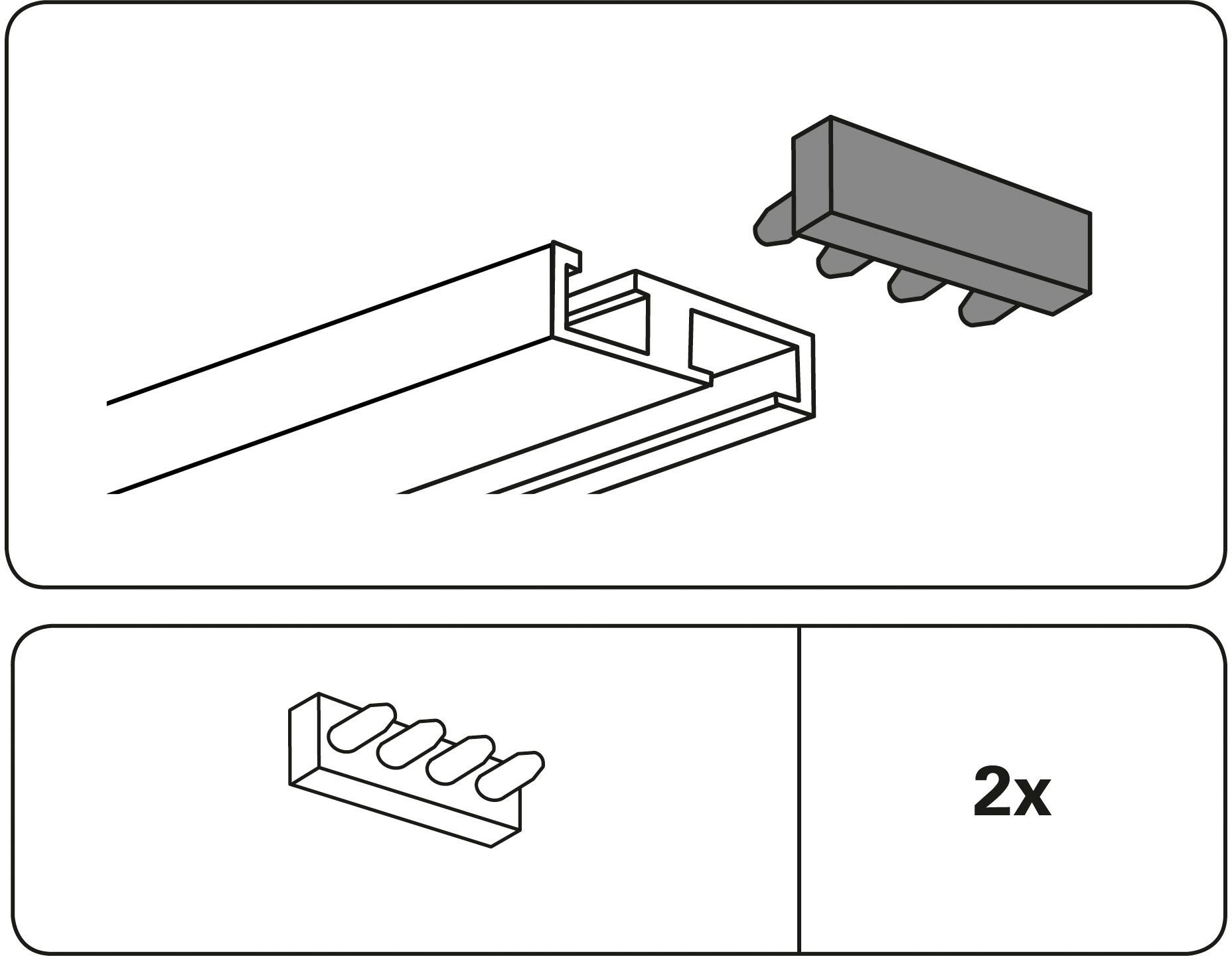 GARDINIA Gardinenstangen-Endstück Endstück 1-läufig, (2-St), Serie Aluminium-Vorhangschiene 1-läufig