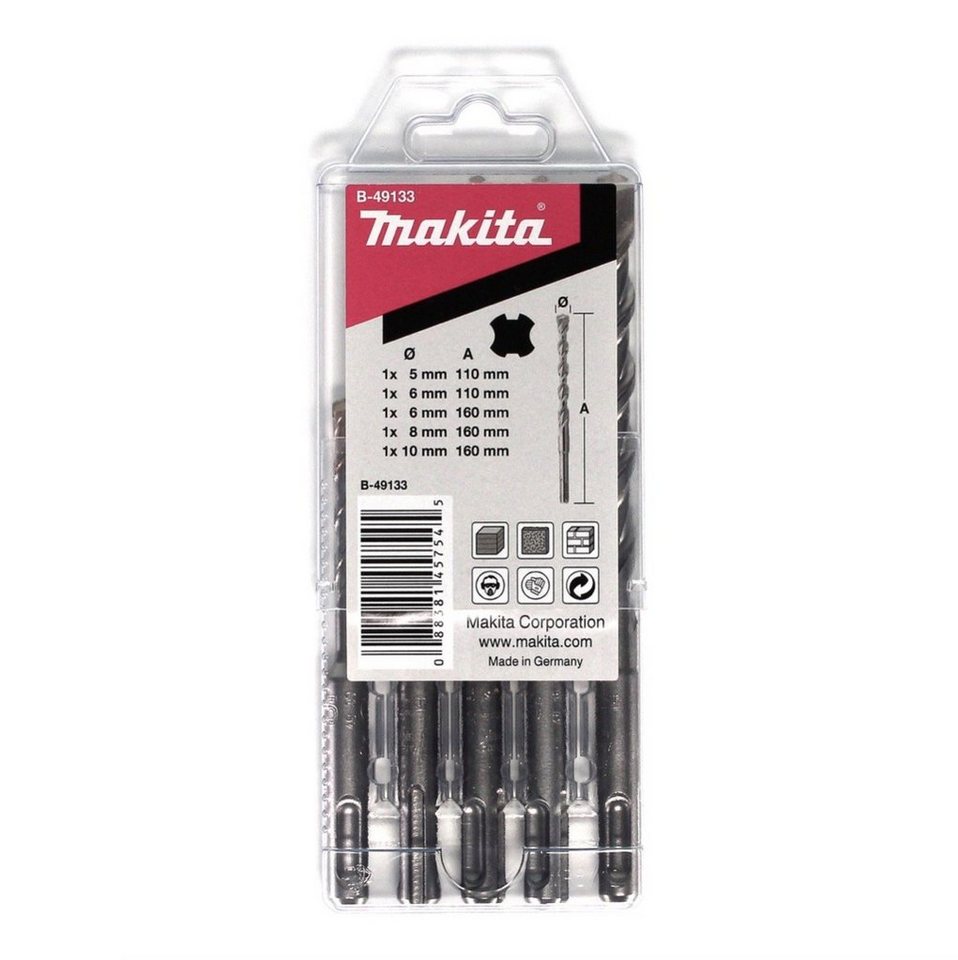 Thumbnail - Makita Bohrer- und Bit-Set SDS-VPlus Bohrer Set 5 teilig SDS-Plus Hammerbohrer (B-49133)