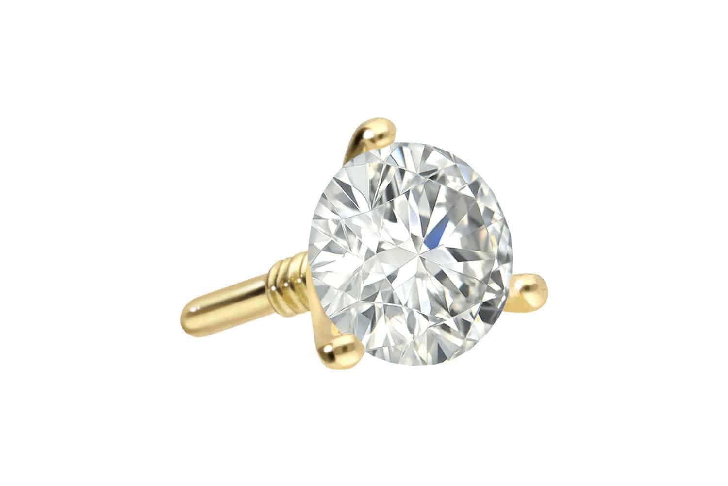 PIERCINGLINE Piercing-Set 18 Karat Gold Schraubaufsatz mit Außengewinde DIAMANT (Schraub-Aufsätze, 1-tlg)