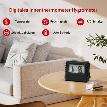 GelldG Hygrometer Mini LCD Digital Thermometer für Gewächshaus Autos Zuhause Büro