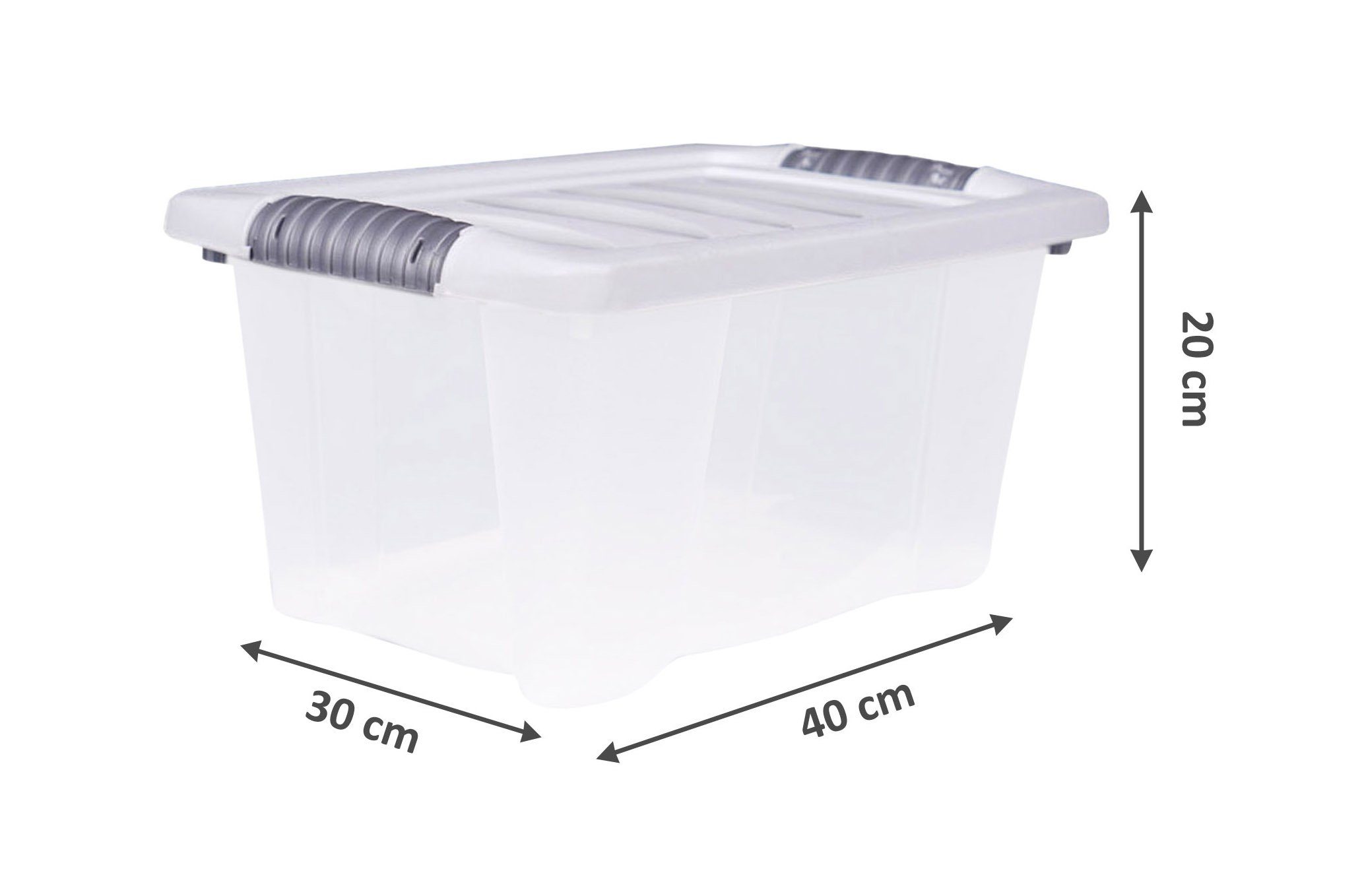 Spetebo Stapelbox 3er Stapelbox Multi Allzweck Box mit Deckel - 7 L (Set, 1 St., 3er Set), Deckel mit Klappverschlüssen und Griffen
